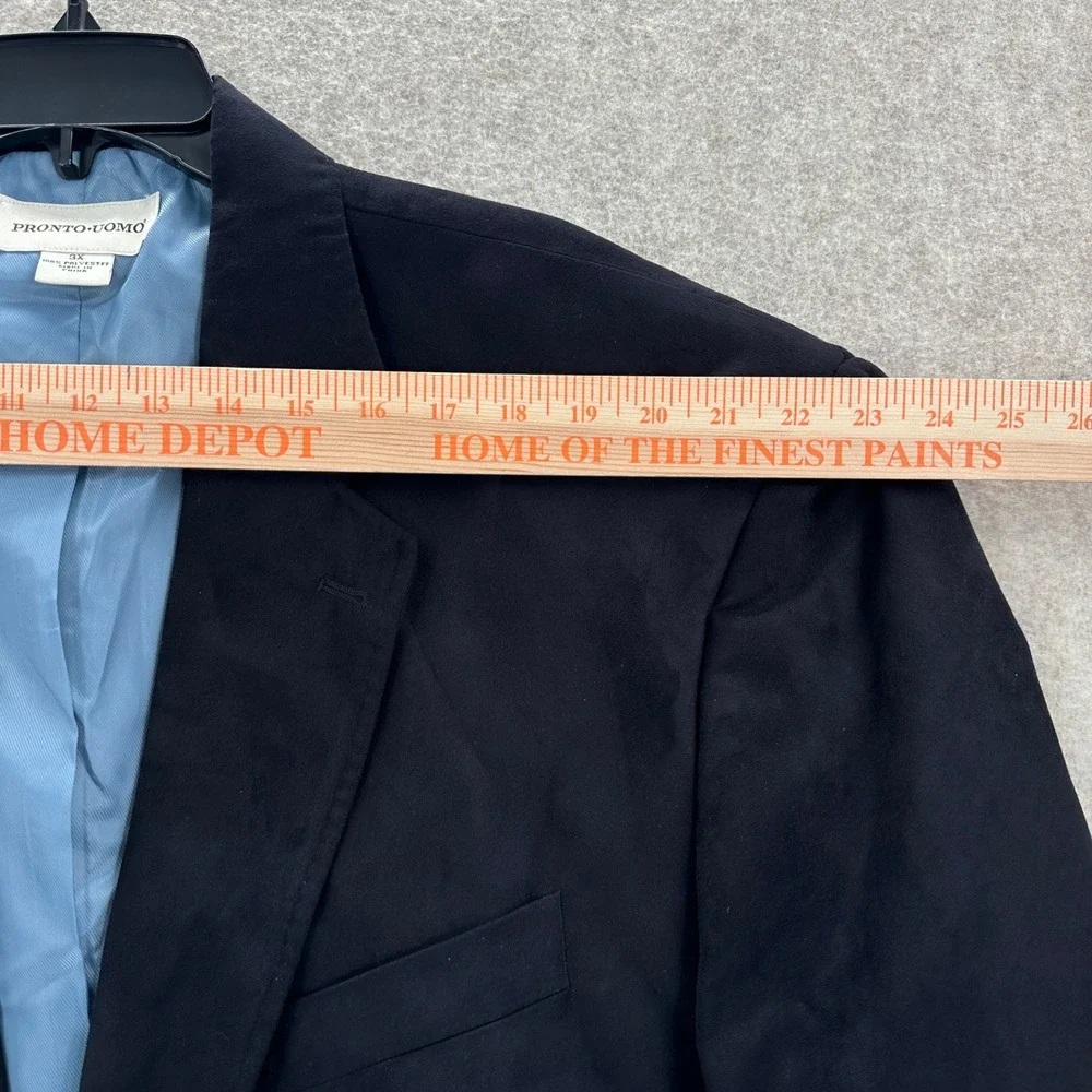 Pronto Uomo Black Faux‎ Suede Blazer Jacket 3X Lined Pockets Mens